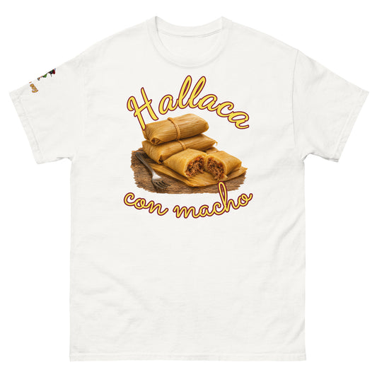 Camiseta cubana unisex manga corta Hallaca con macho cultura cubana El Guasabeo